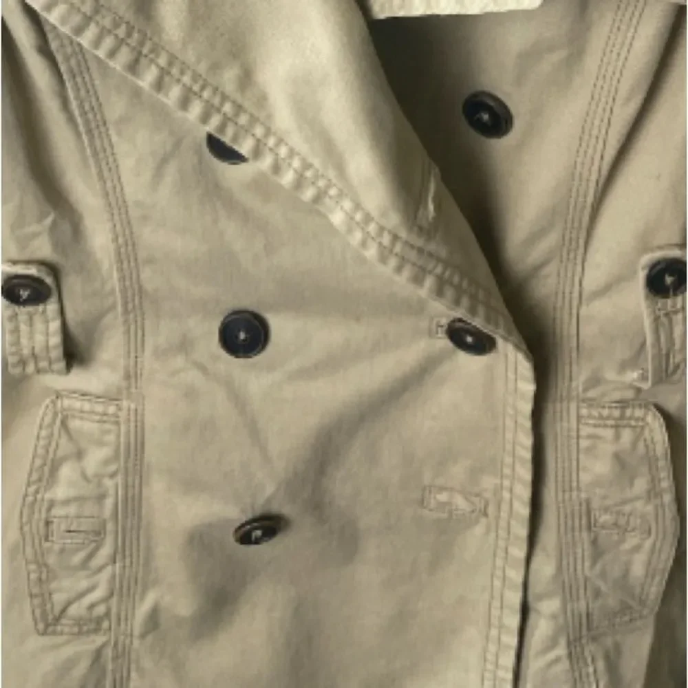 AMERICAN eagle Outfitter Khaki Twill Double Breasted Peacoat / L